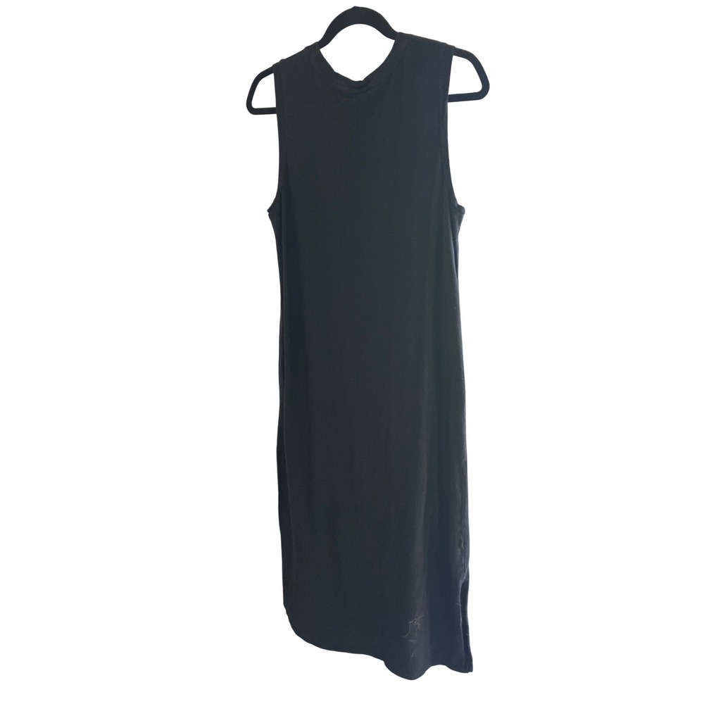 Universal Thread Women Tank Dress Medium Black Sleeveless Side Slit Midi